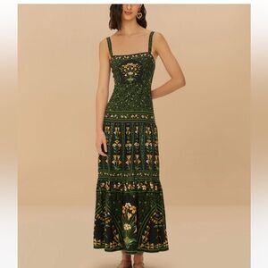 Elegant Green Floral Maxi Dress